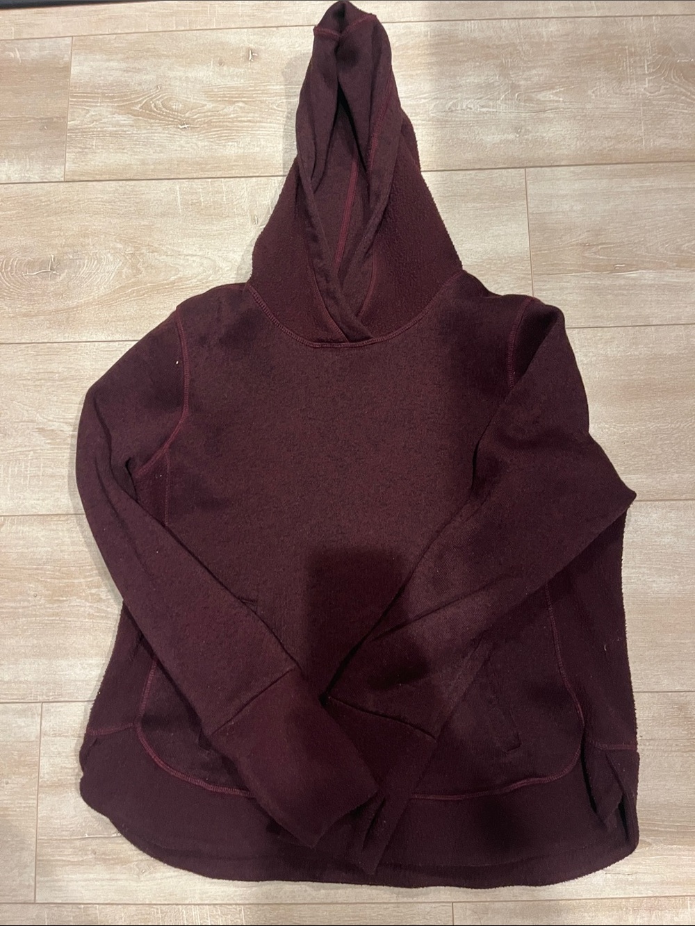 Women's Knit Hoodie in Deep Burgundy - Cozy Pullover